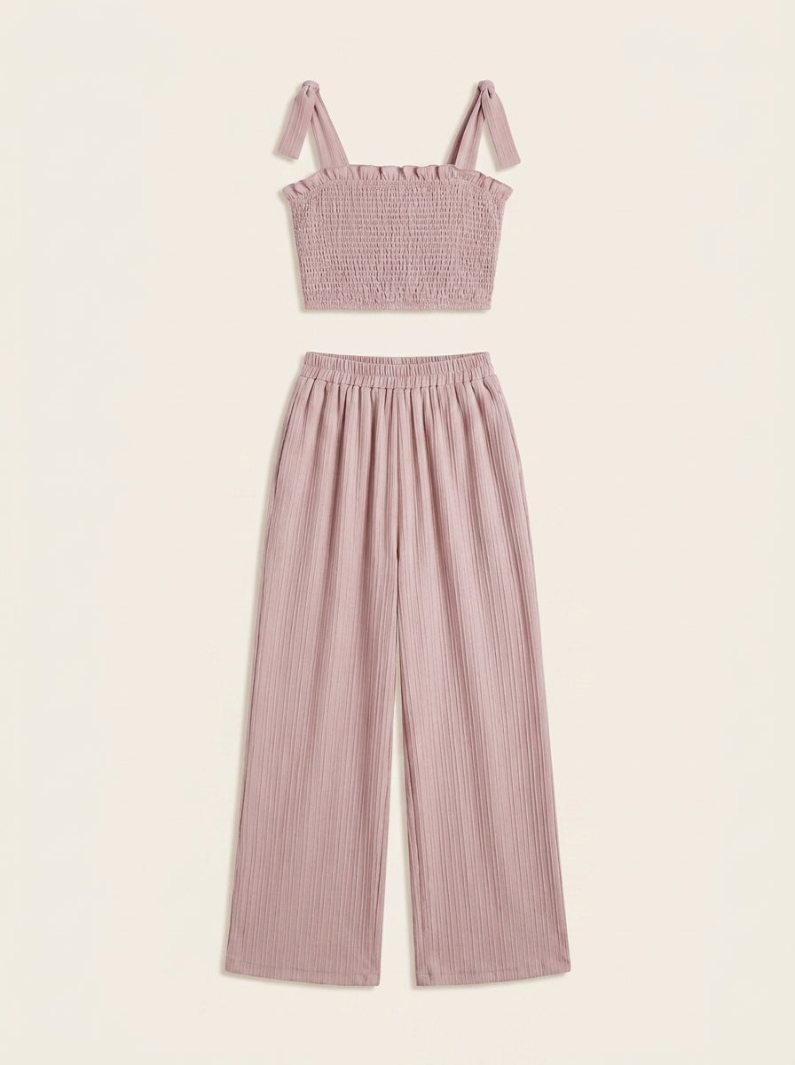 Begoña – Conjunto top fruncido y pantalón