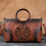 Magnolia | Bolso de mano con medallón floral