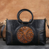 Magnolia | Bolso de mano con medallón floral