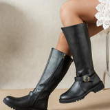 Berta | Bota alta con hebilla y suela track