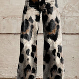Ciriaca | Pantalón ancho estampado de manchas en blanco y negro