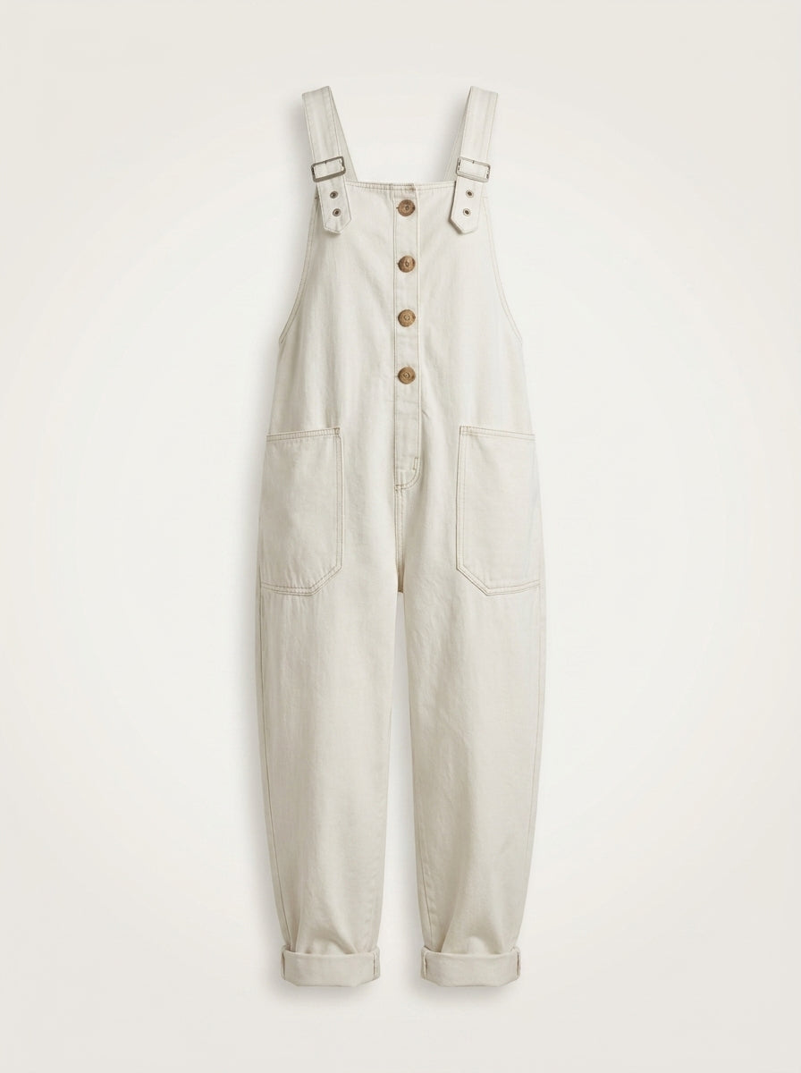 Naira – Mono denim relajado con tirantes