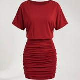 Valeria – Vestido mini ajustado fruncido efecto moldeador