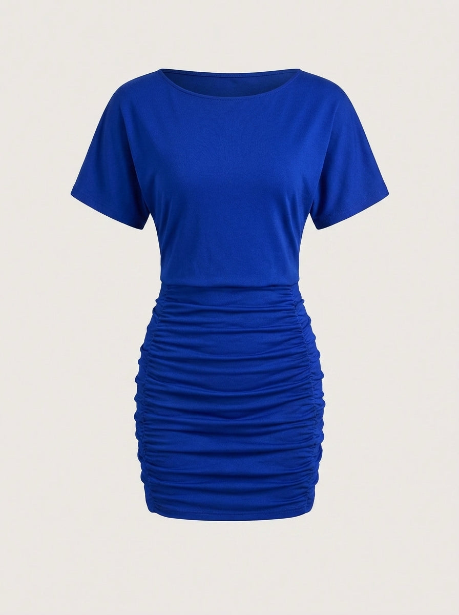 Valeria – Vestido mini ajustado fruncido efecto moldeador