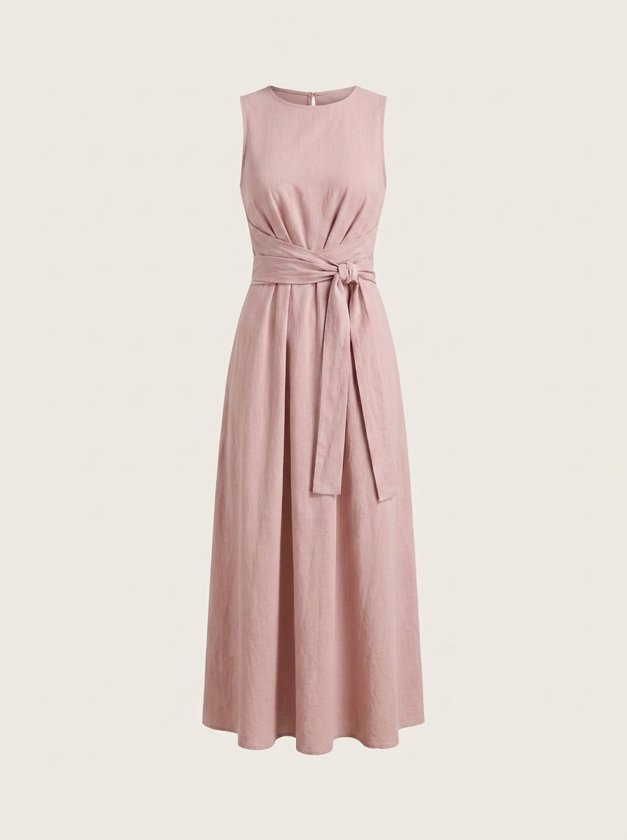Aina – Vestido largo fluido con lazo