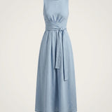 Aina – Vestido largo fluido con lazo