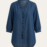 Marta – Blusa denim de cuello en V