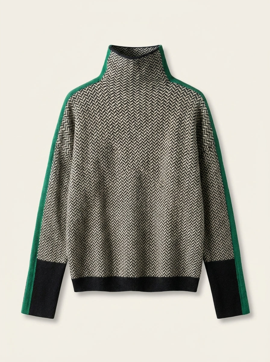 Bárbara – Jersey de cuello alto con rayas