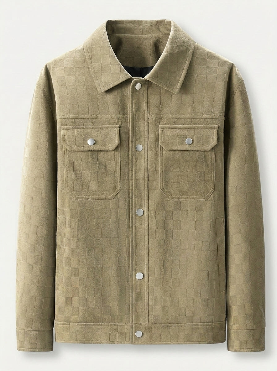 Adriel – Chaqueta suede de cuadros
