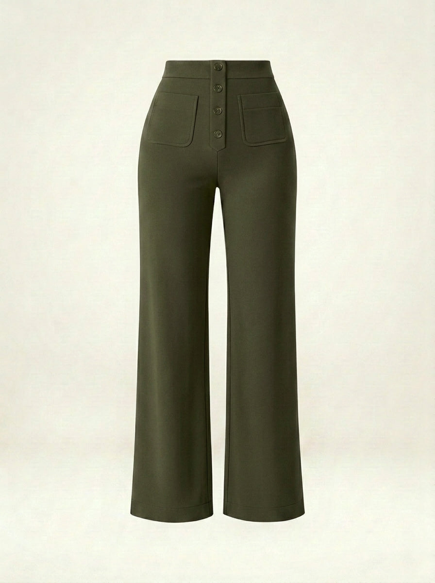 Carmina – Pantalón de tiro alto elástico