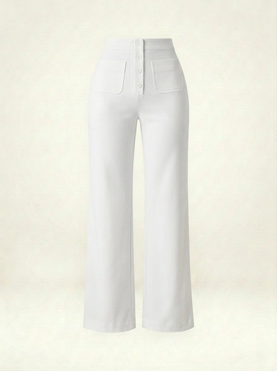 Carmina – Pantalón de tiro alto elástico