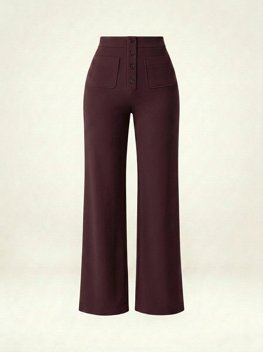 Carmina – Pantalón de tiro alto elástico