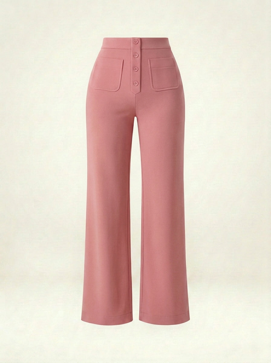 Carmina – Pantalón de tiro alto elástico