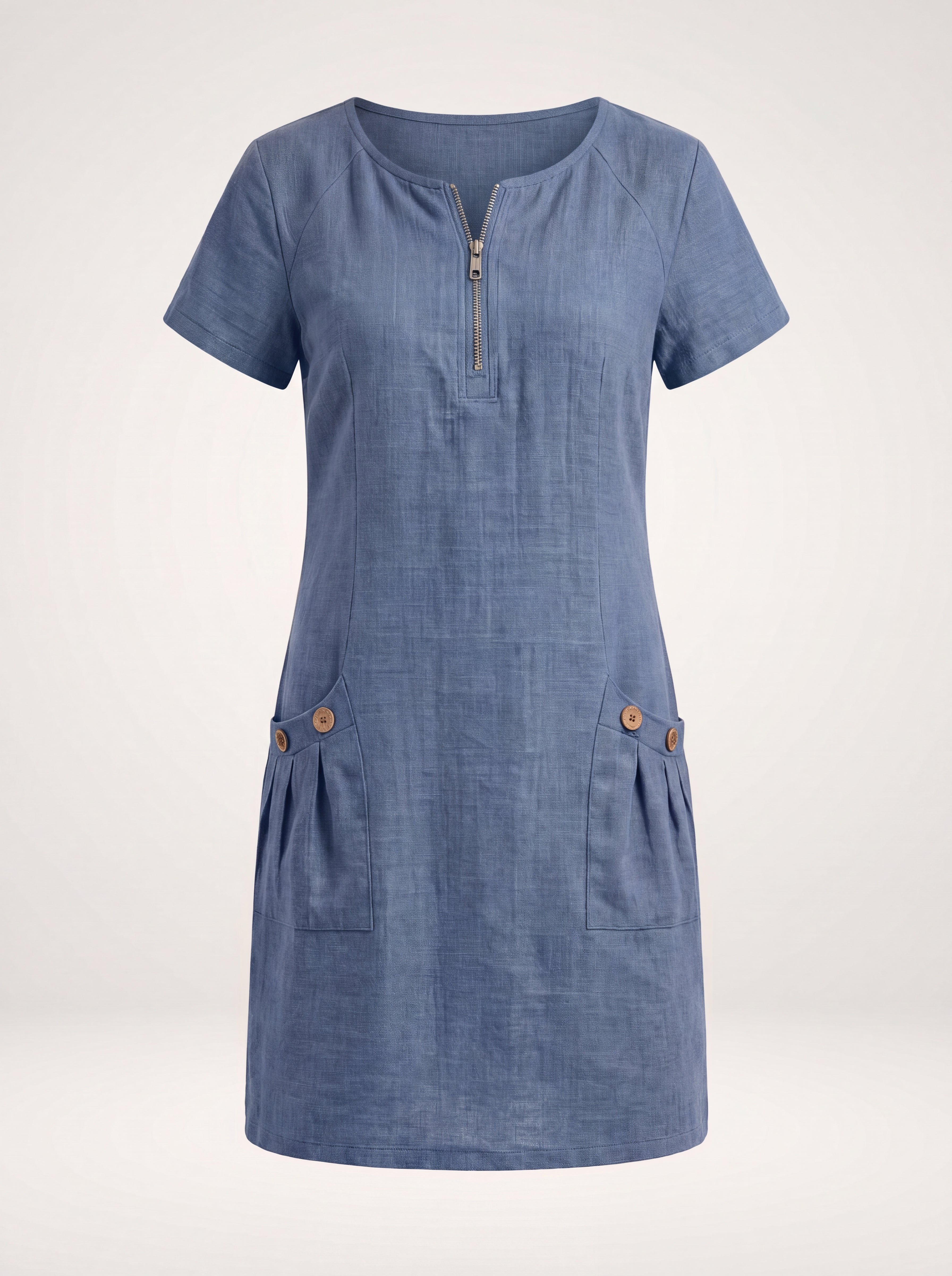 Cristina – Vestido de algodón con cremallera
