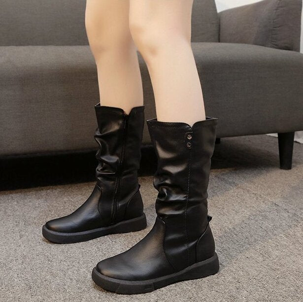 Genoveva | Bota alta de caña fruncida