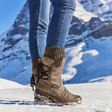 Laura | Bota de punto con cordones y caña media