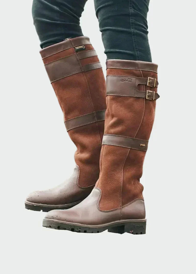 Filomena | Bota alta de piel con dobles hebillas