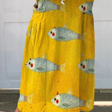 Jovita | Falda de peces sobre amarillo
