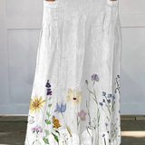Hilaria | Falda de flores sueltas en blanco