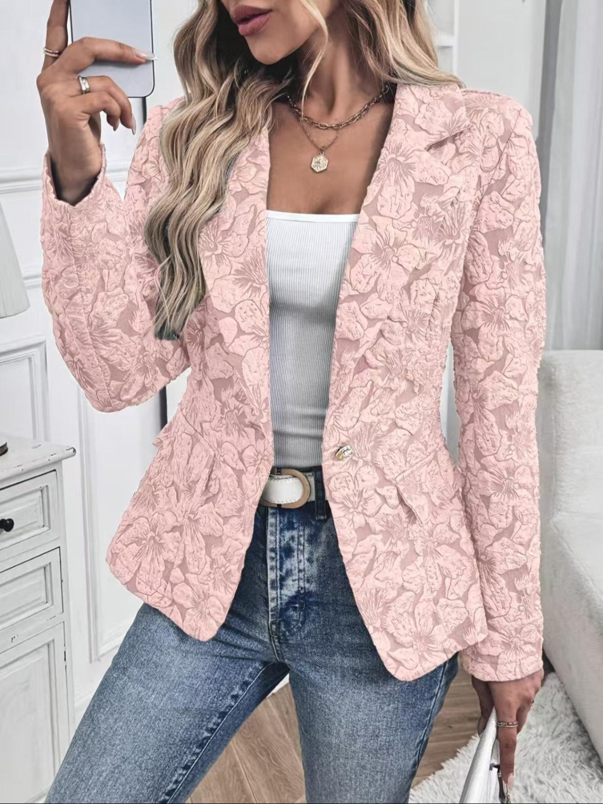 Tatiana | Blazer entallado de jacquard paisley