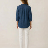 Marta – Blusa denim de cuello en V