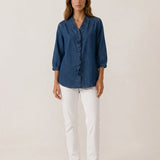 Marta – Blusa denim de cuello en V