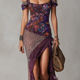 Vestido Maxi Urbano Nomade con Estampado de Leopardo