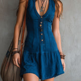 Vestido corto sin mangas con escote en V