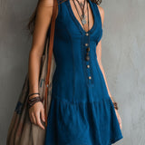 Vestido corto sin mangas con escote en V