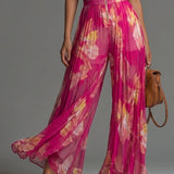 Mono sin mangas en chiffon plisado con cremallera
