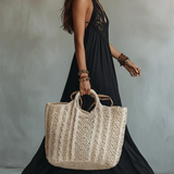 Vestido Maxi Negro sin mangas con encaje bohemio