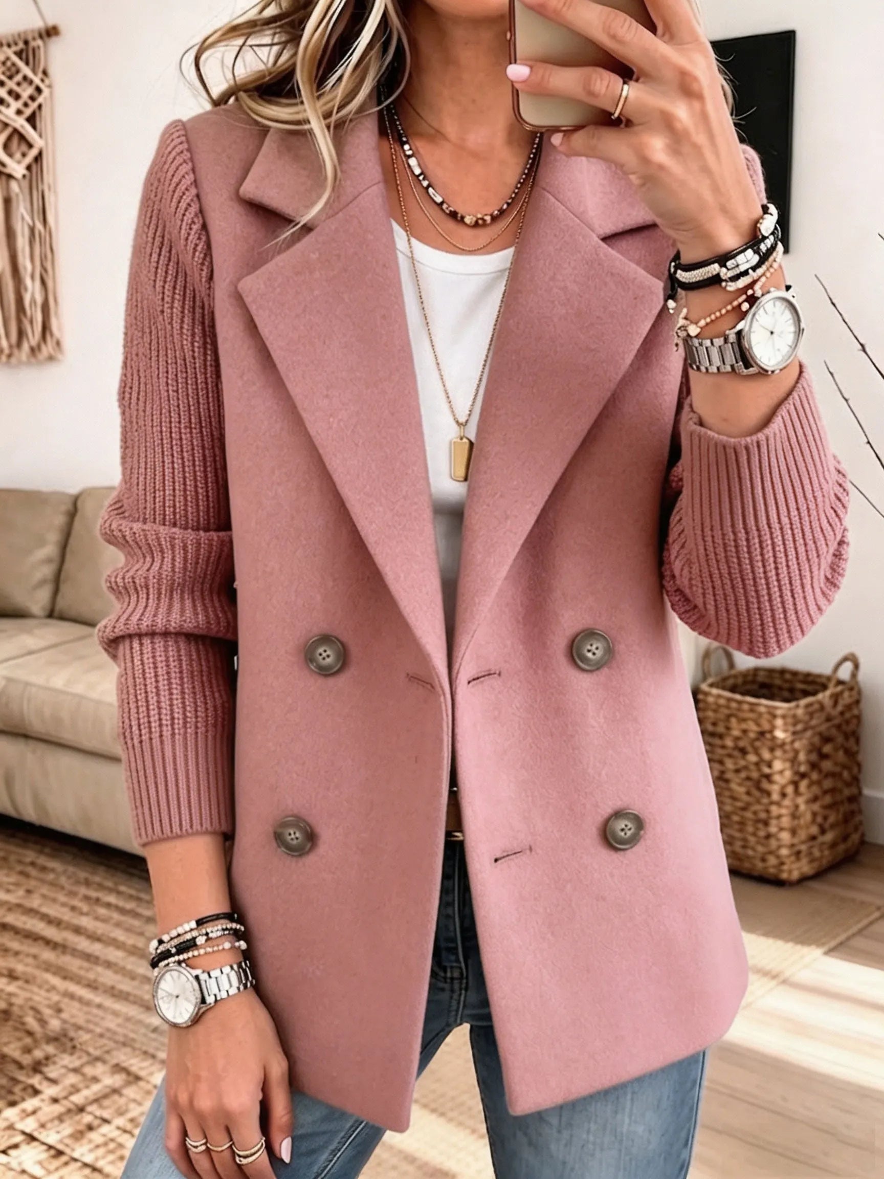 Carola | Blazer elegante con mangas de punto