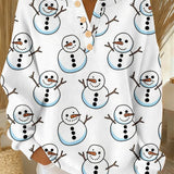 Leandra | Jersey blanco de muñecos de nieve