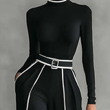 Valle | Conjunto elegante con ribetes en contraste