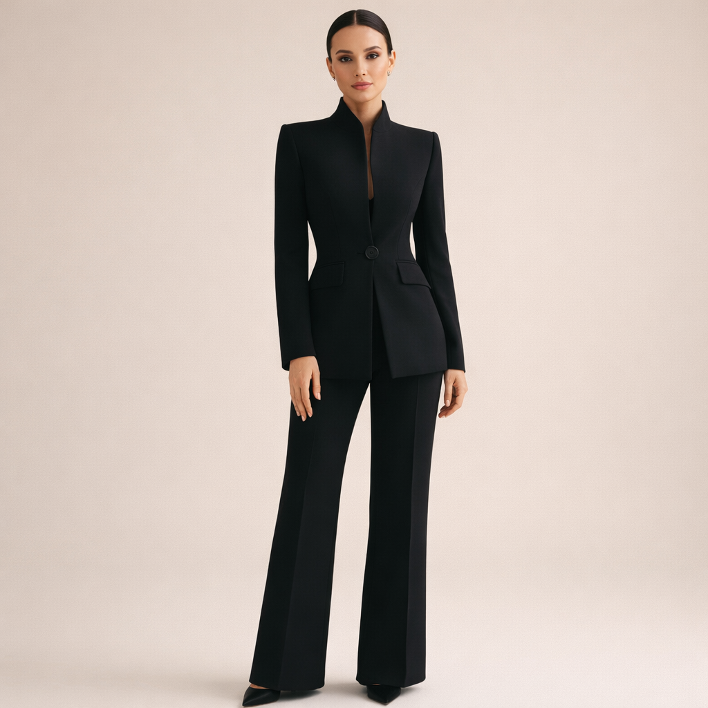Piedad | Traje con blazer y pantalón acampanado