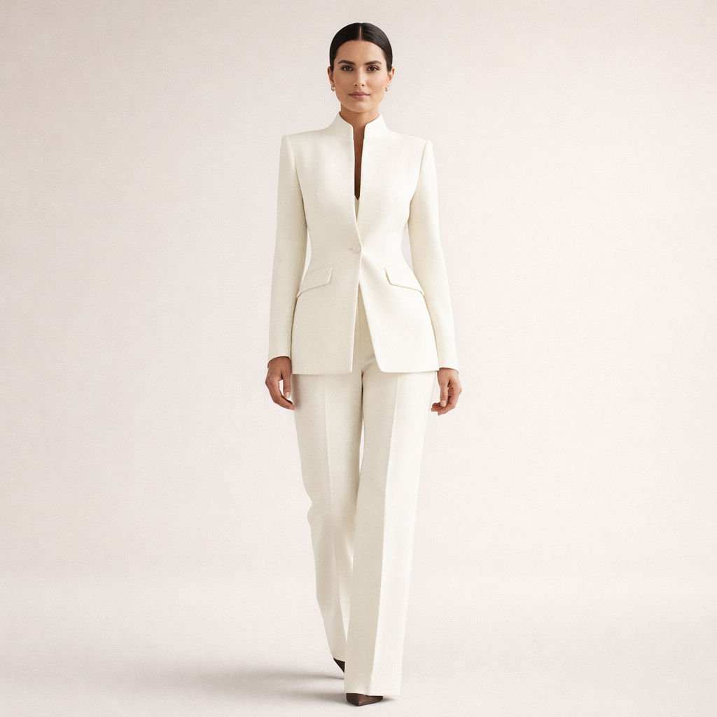 Piedad | Traje con blazer y pantalón acampanado