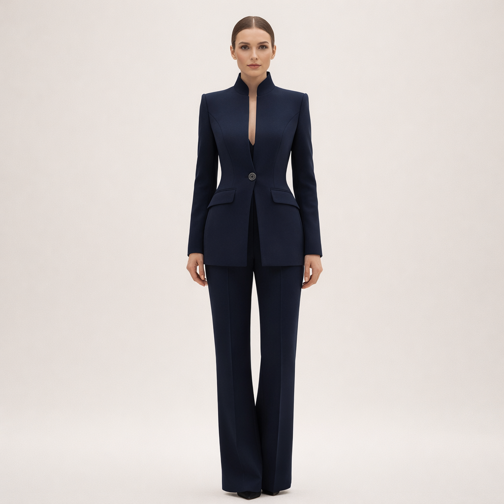 Piedad | Traje con blazer y pantalón acampanado