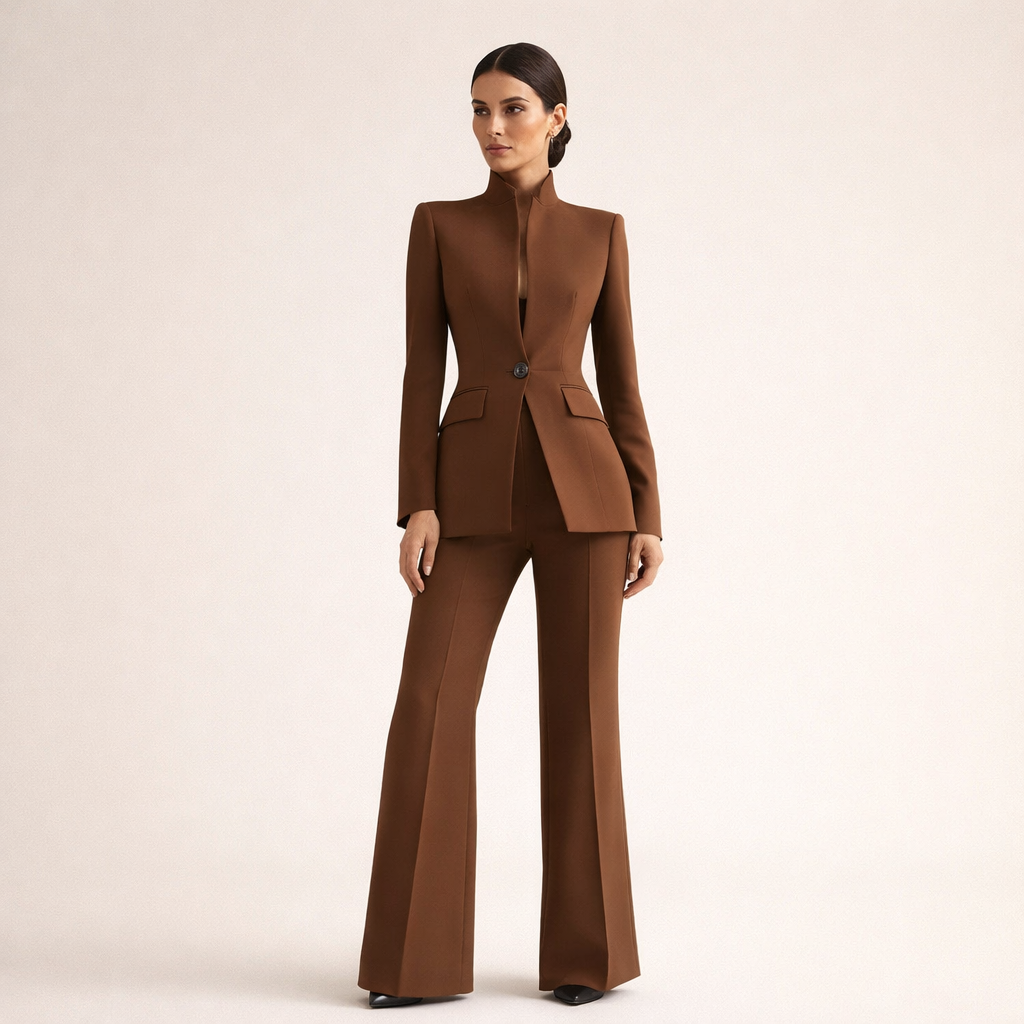 Piedad | Traje con blazer y pantalón acampanado