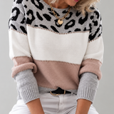 Margalida | Jersey de punto con estampado de leopardo