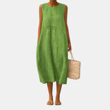 Demetria | Vestido verde de bordado en relieve