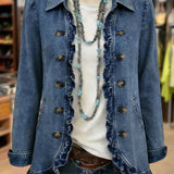 Federica | Chaqueta azul medio con volantes