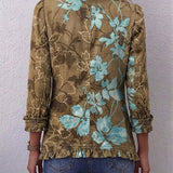 Blanca | Chaqueta bohemia floral vintage degradada con volantes