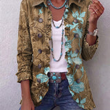 Blanca | Chaqueta bohemia floral vintage degradada con volantes