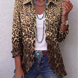 Ondina | Chaqueta leopardo multicolor con volantes