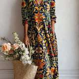 Palmira | Vestido de flores doradas art nouveau