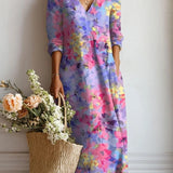 Inocencia | Vestido de acuarela floral malva